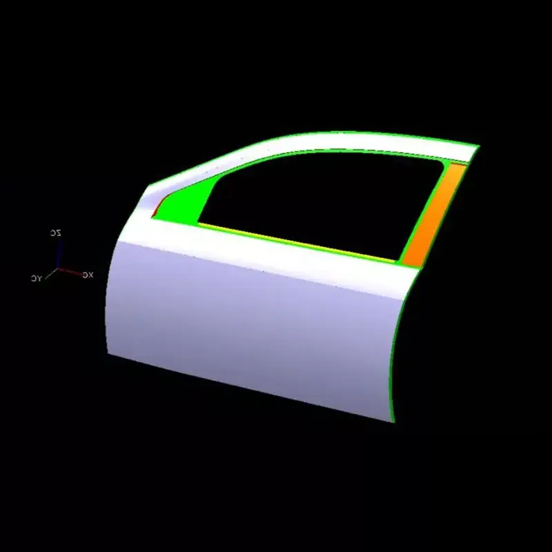 Autotööstuse vasaku esiukse välispaneeli stantsimisvorm